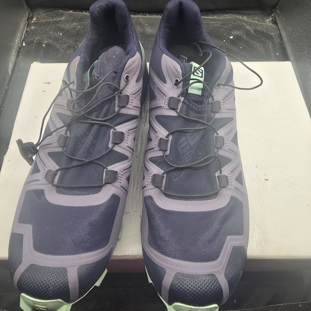 Salomon Speed Cross 4 Athletic Shoes - Dark Blue and Mint Men Size 9